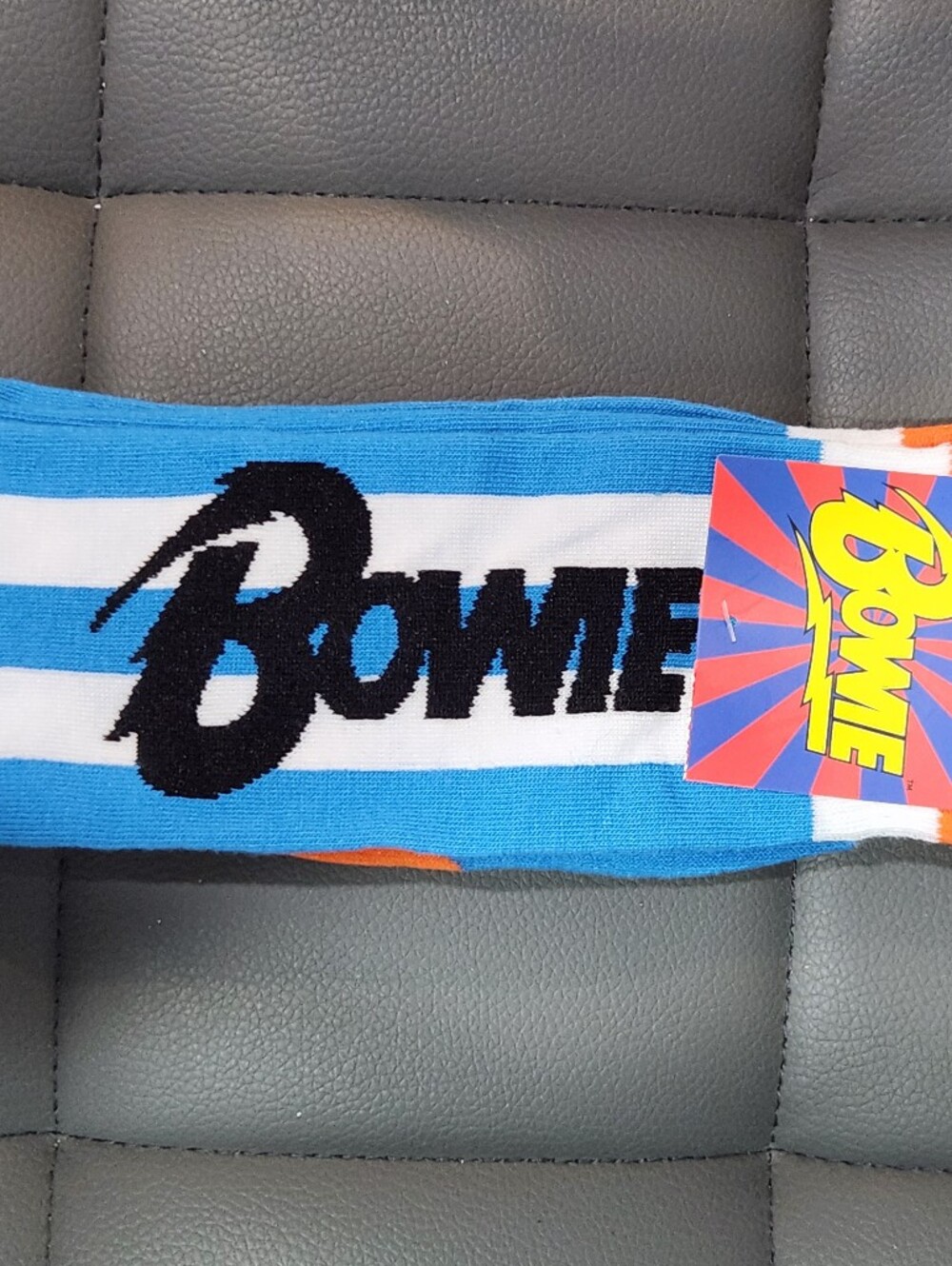 "Bowie" Blue & White Stripe Crew Socks